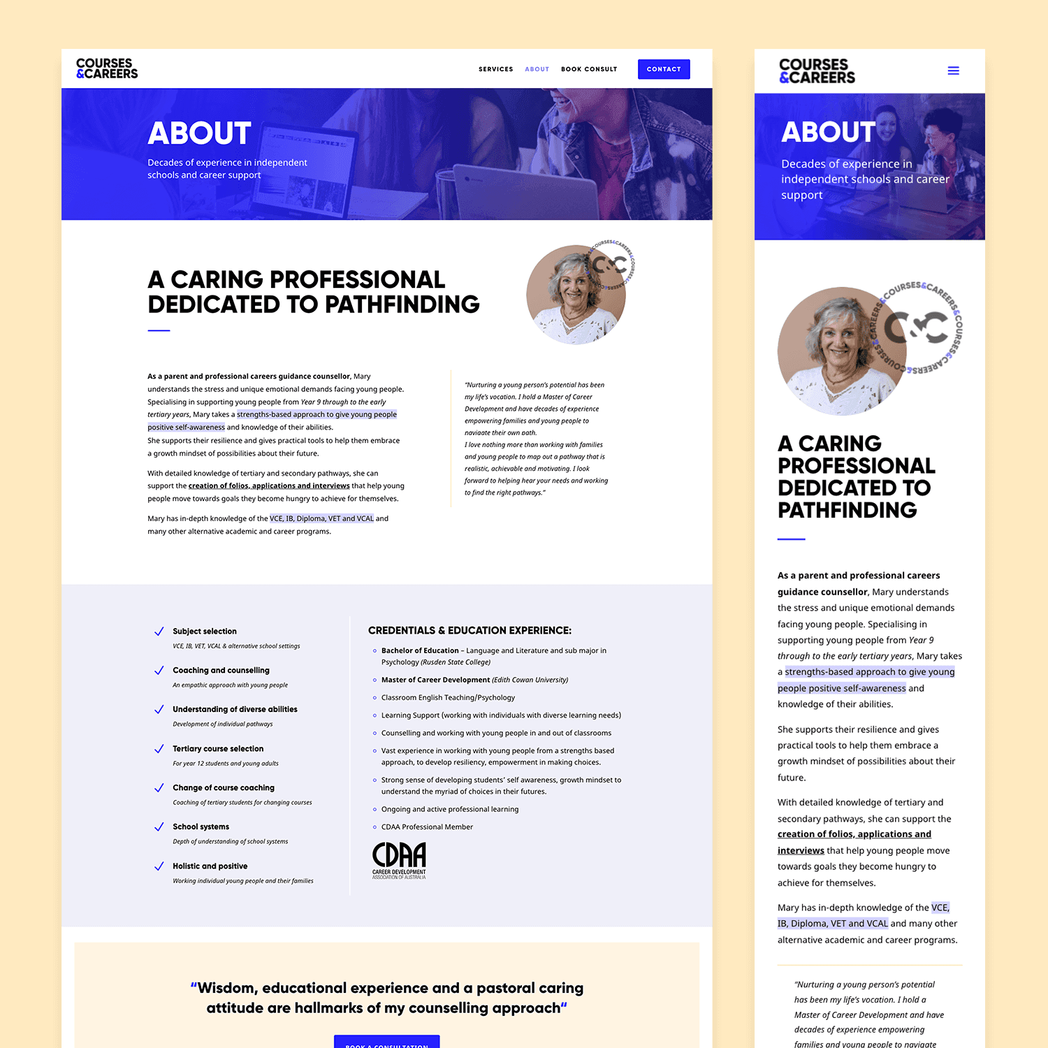 Branding & website design for Melbourne Careers Counsellor