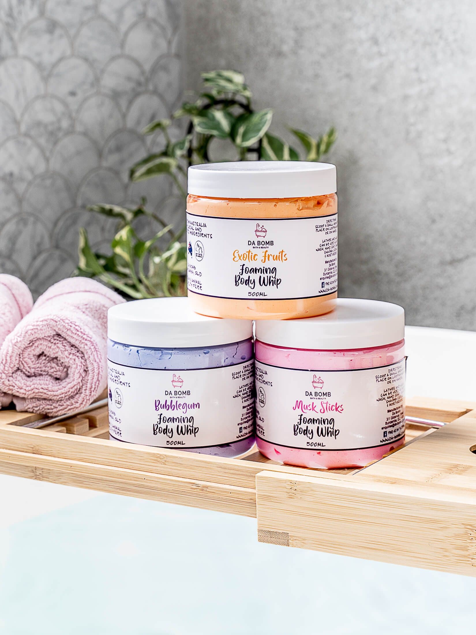 Product photography for bath & beauty brand Da Bomb