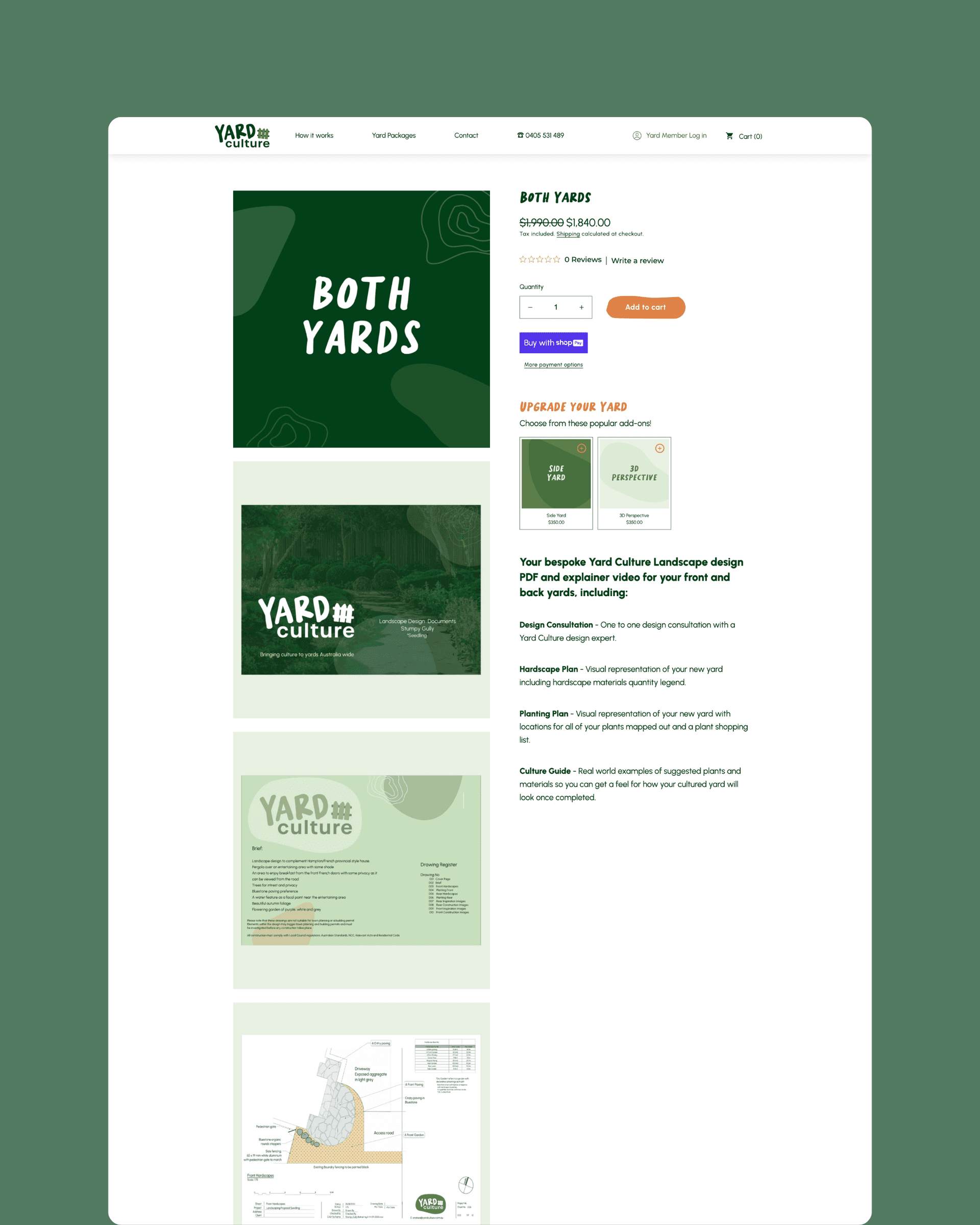 Custom Shopify for bespoke landscape design brand YARD Culture