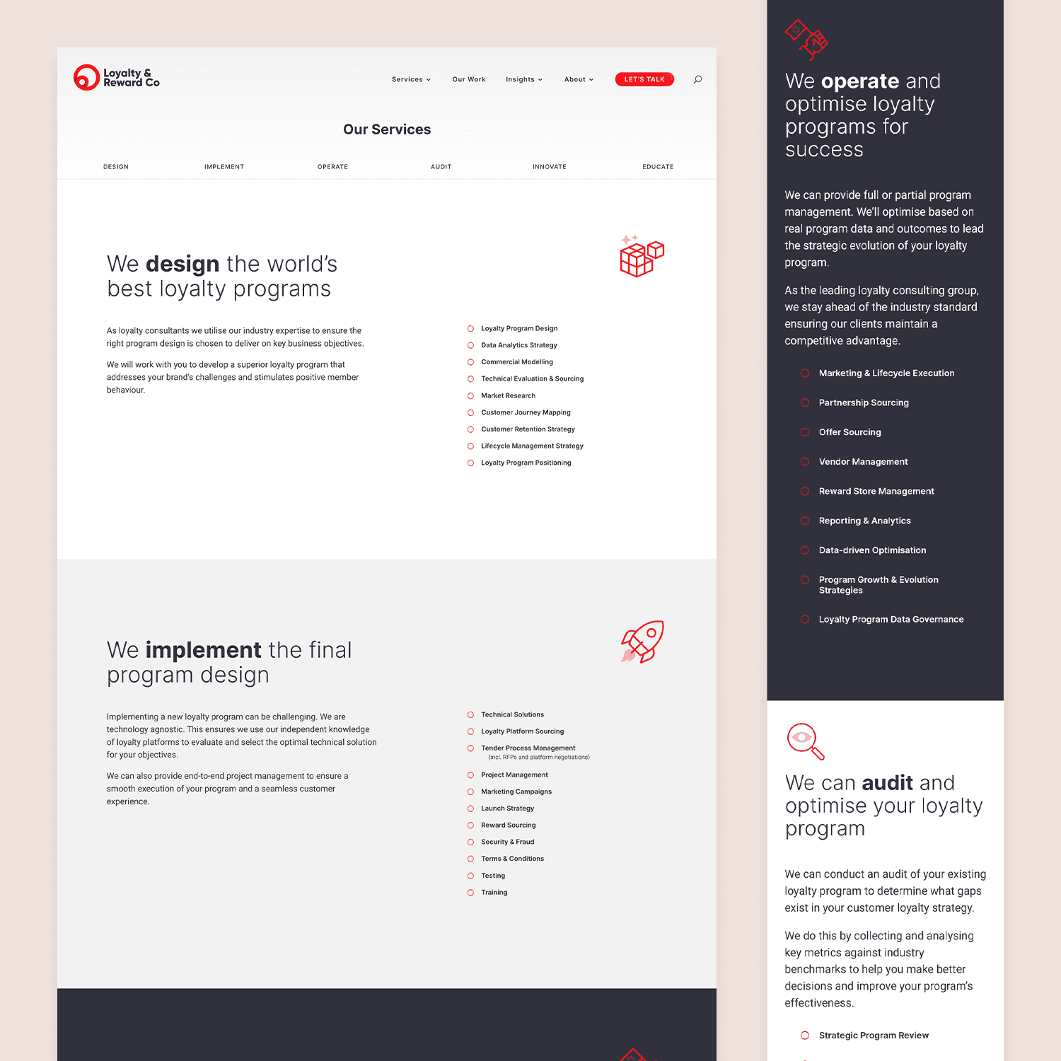Website Design for leading Loyalty Consulting & Strategy brand