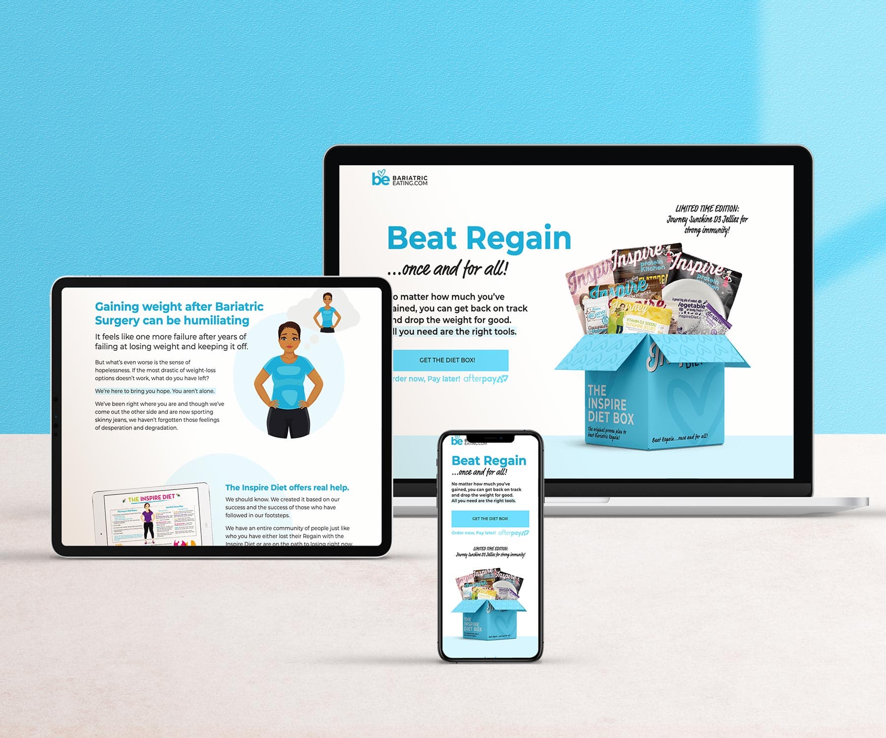 Rebranding & Unbounce landing page for the Inspire Diet