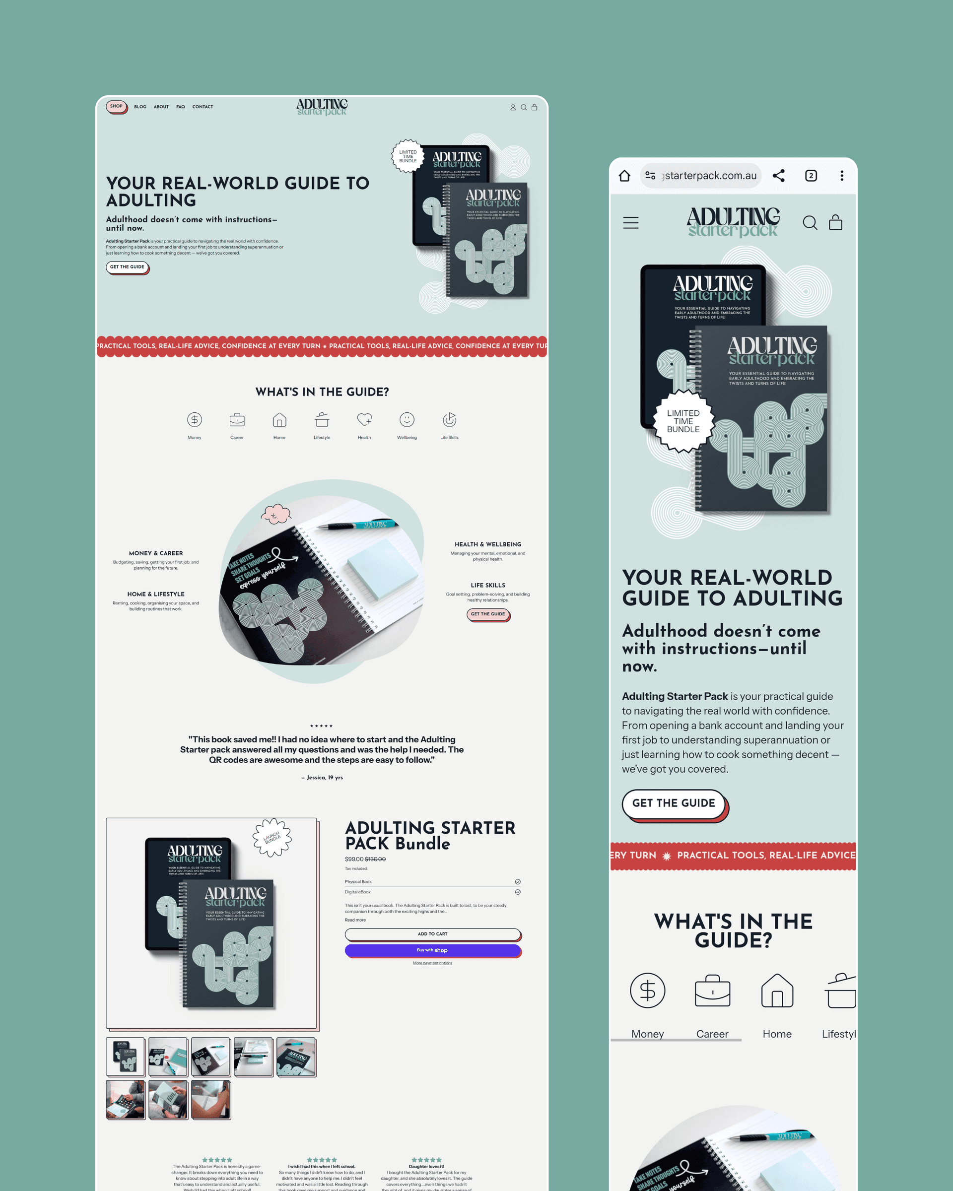 Smart Shopify & Klaviyo setup for life-skills guide brand Adulting Starter Pack