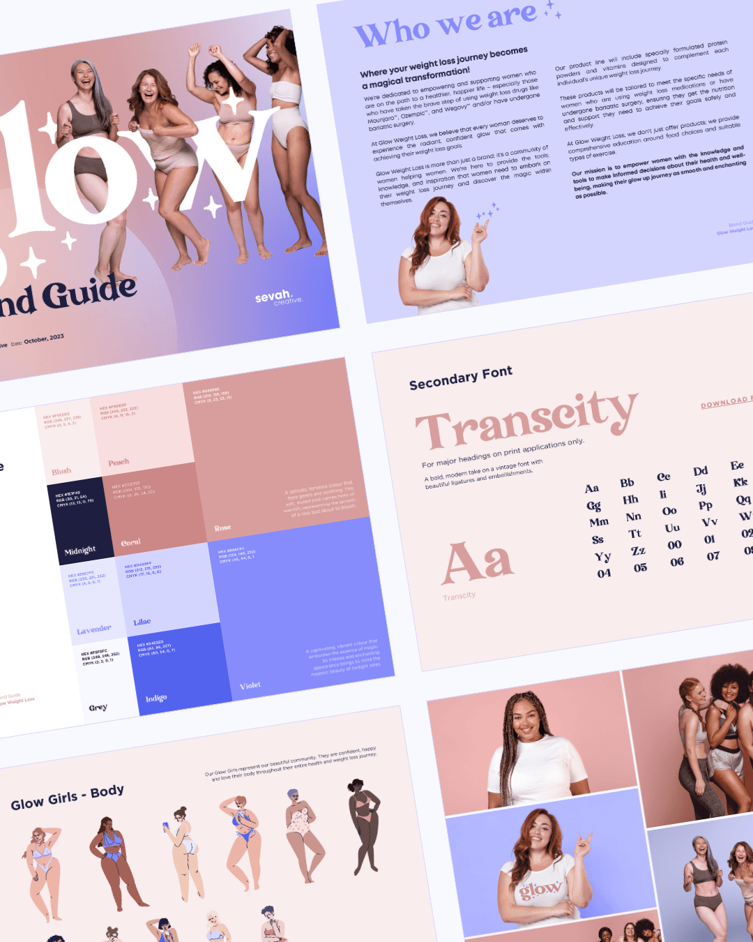 eCommerce brand identity & packaging for US health brand Glow Weight Loss