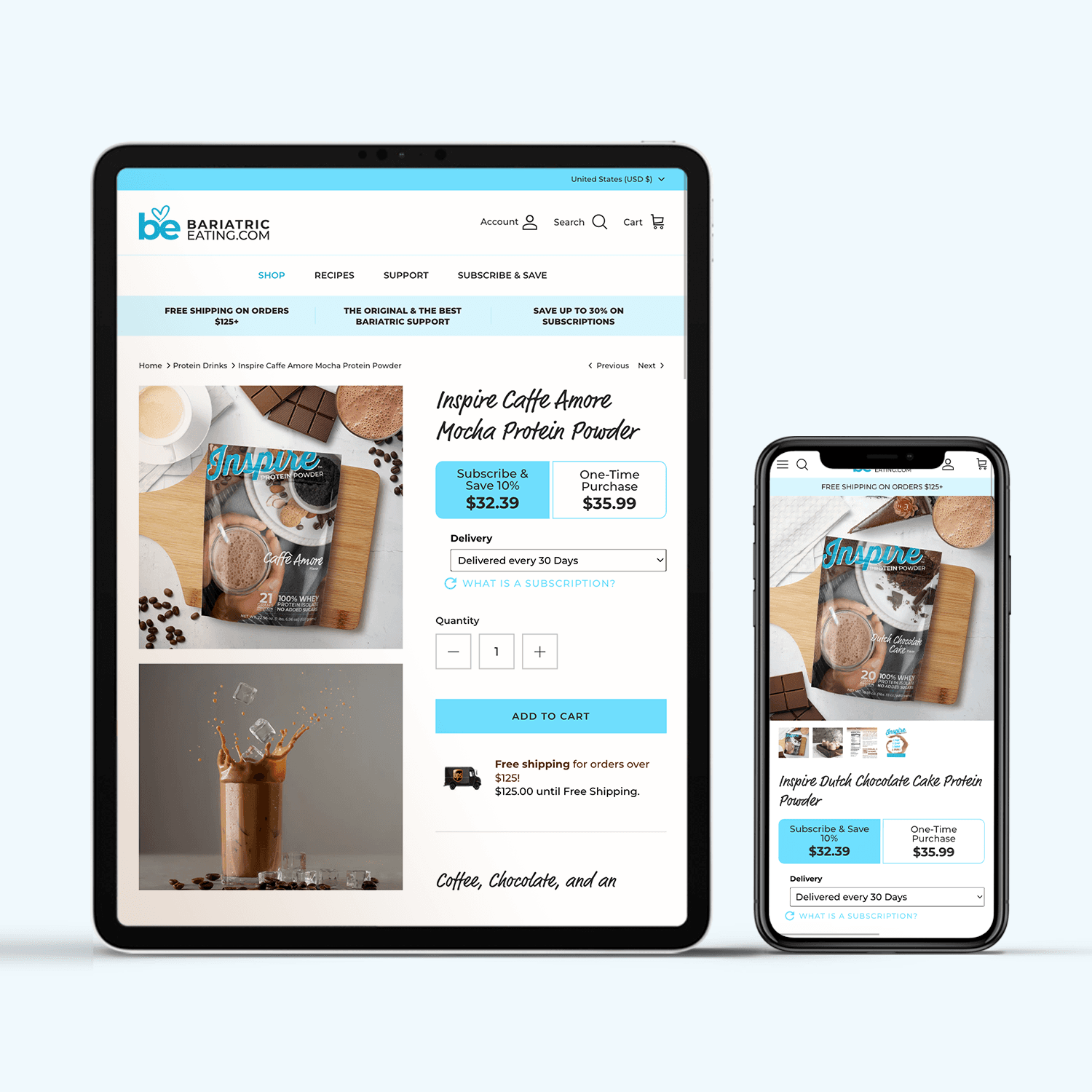 Shopify 2.0 design upgrade for US bariatric eCommerce brand