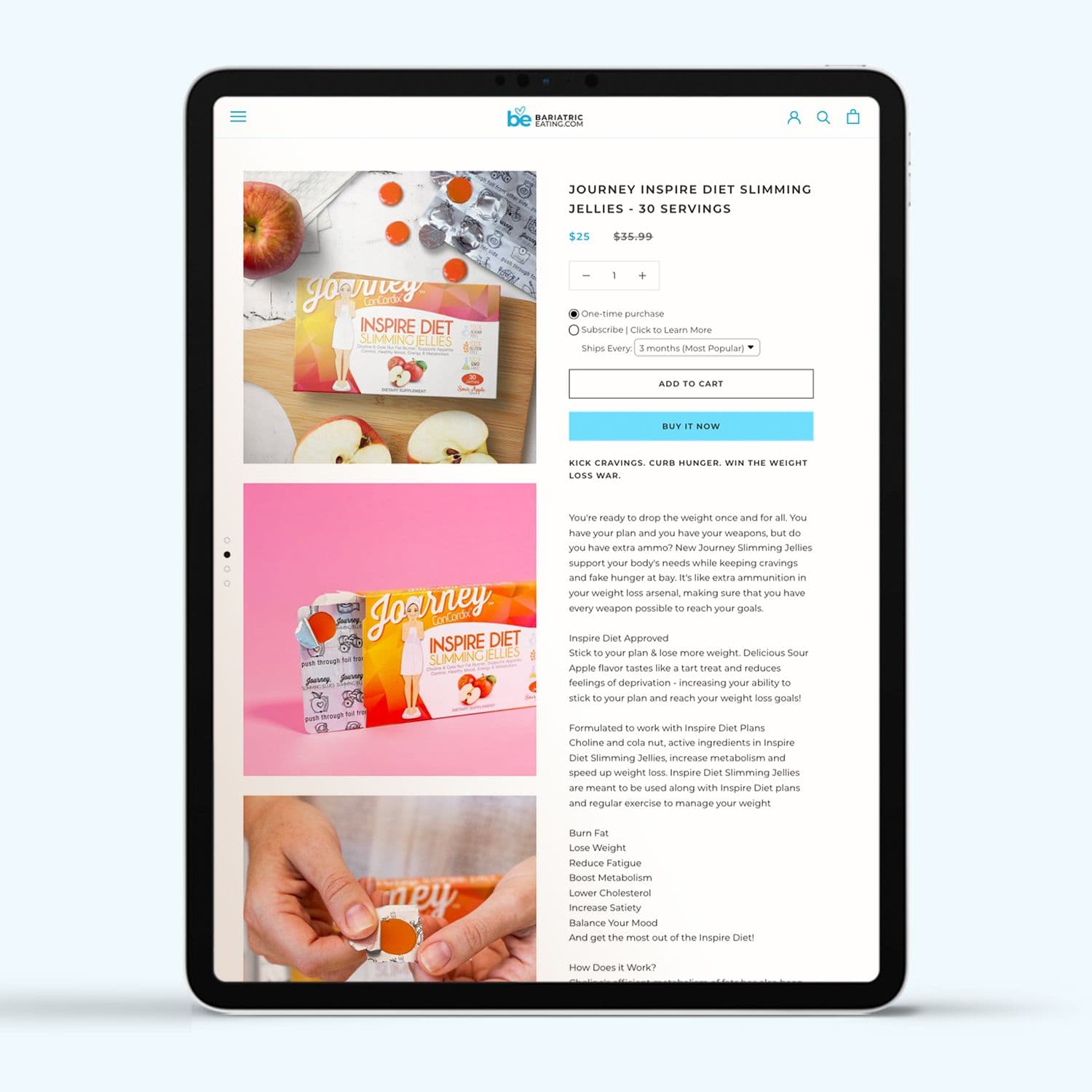Shopify design for US bariatric eCommerce brand