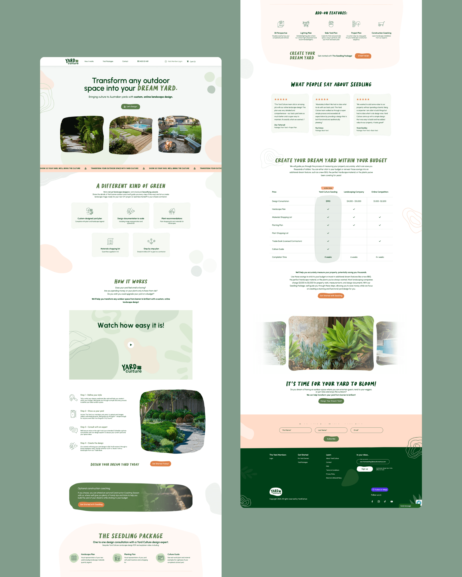 Custom Shopify for bespoke landscape design brand YARD Culture