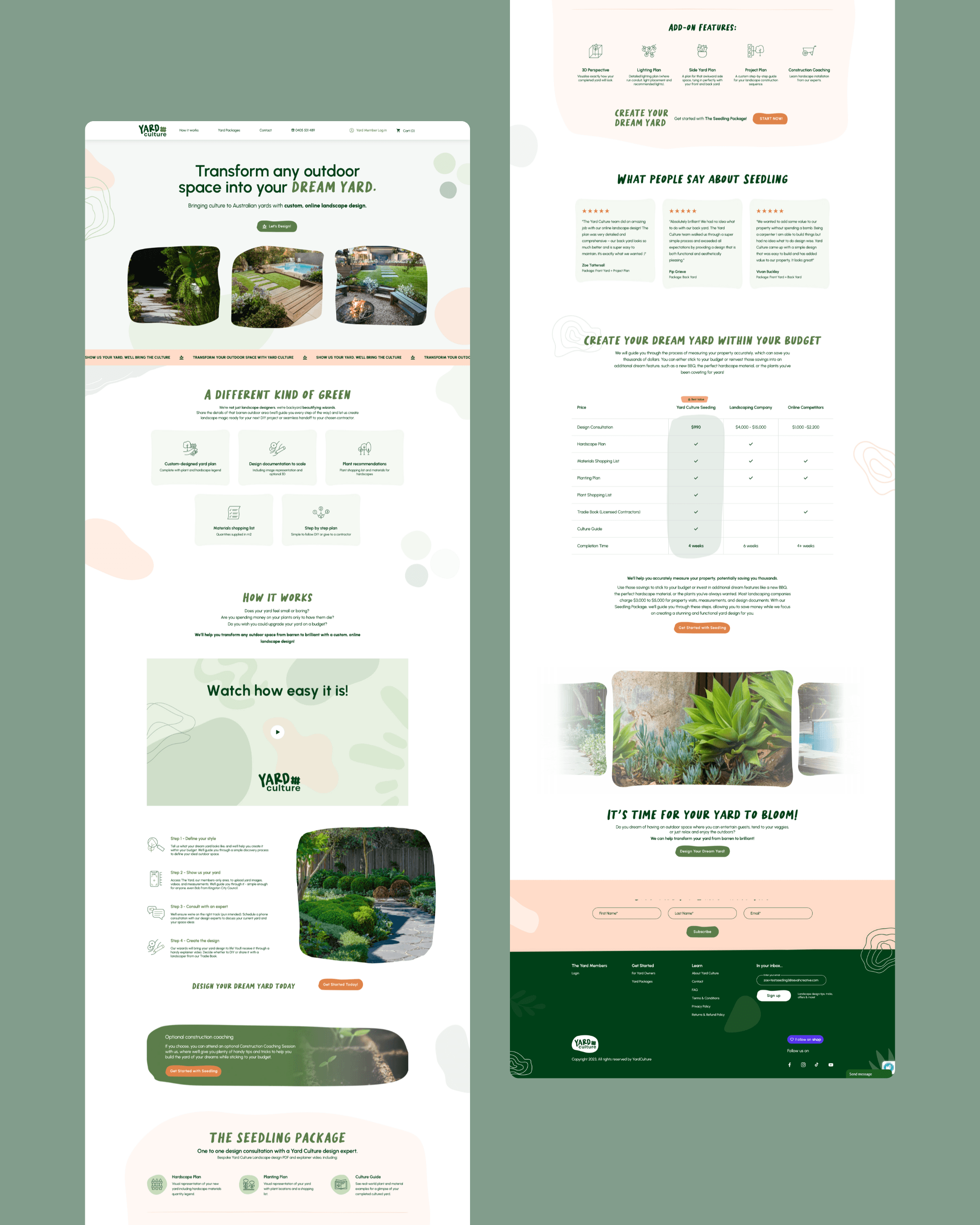 Custom Shopify for bespoke landscape design brand YARD Culture