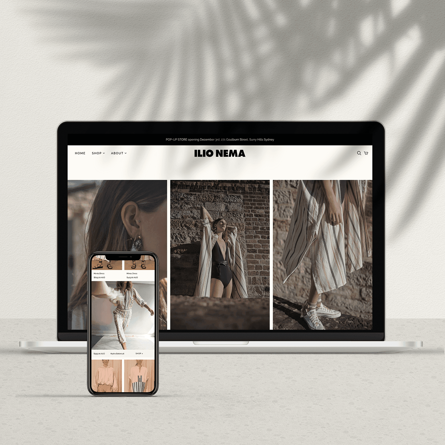 Custom Shopify theme for sustainable fashion brand ILIO NEMA