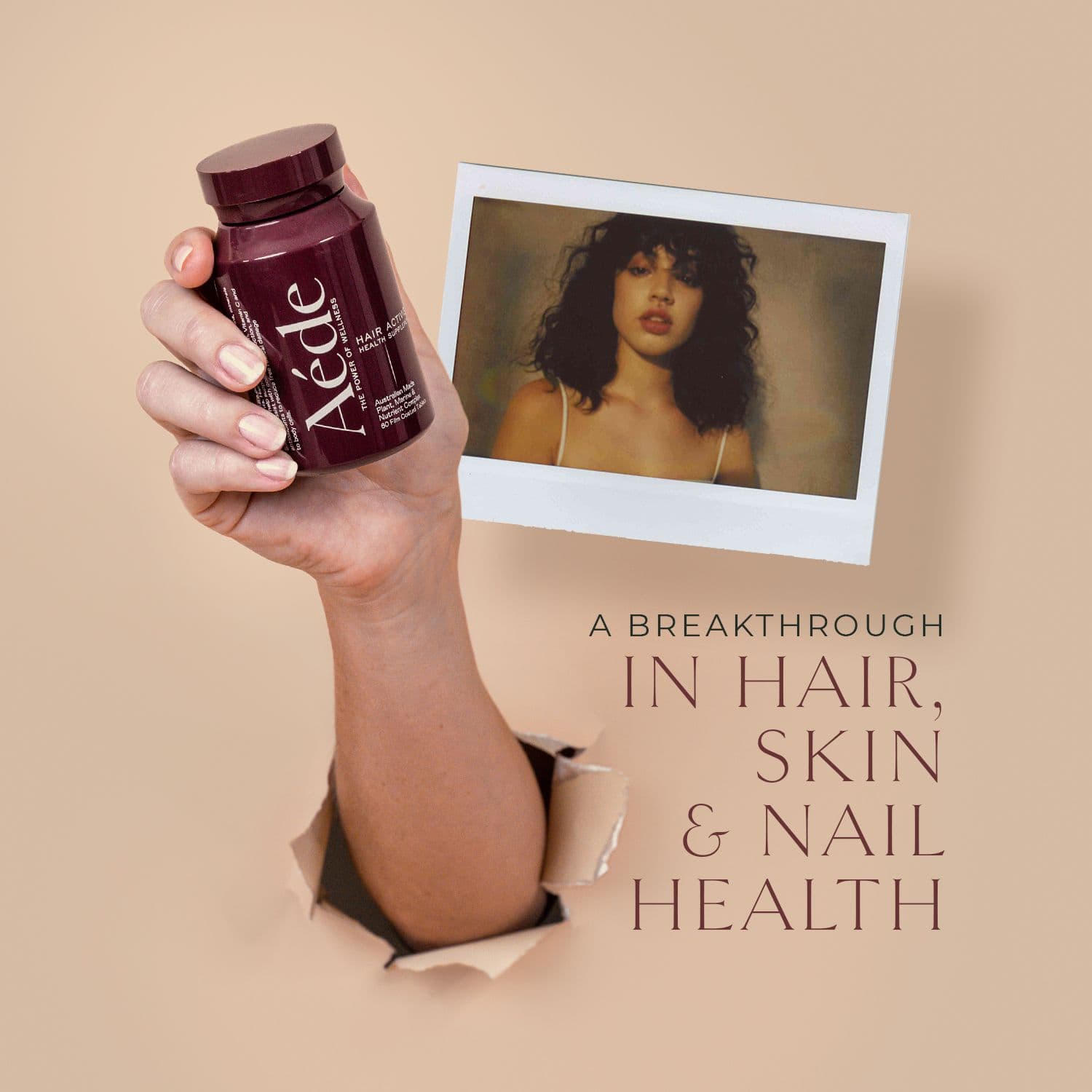 Product photography for hair supplement AÉDE
