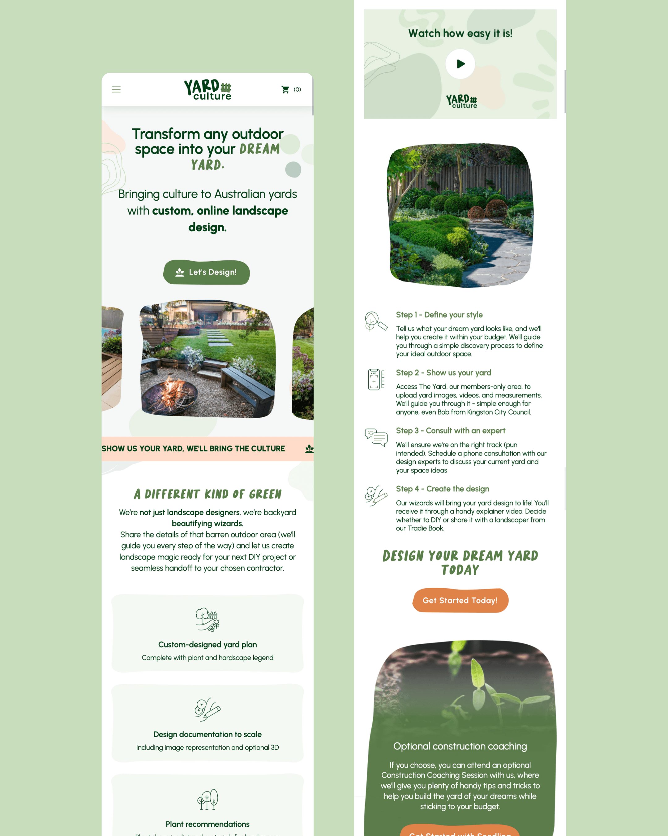 Custom Shopify for bespoke landscape design brand YARD Culture