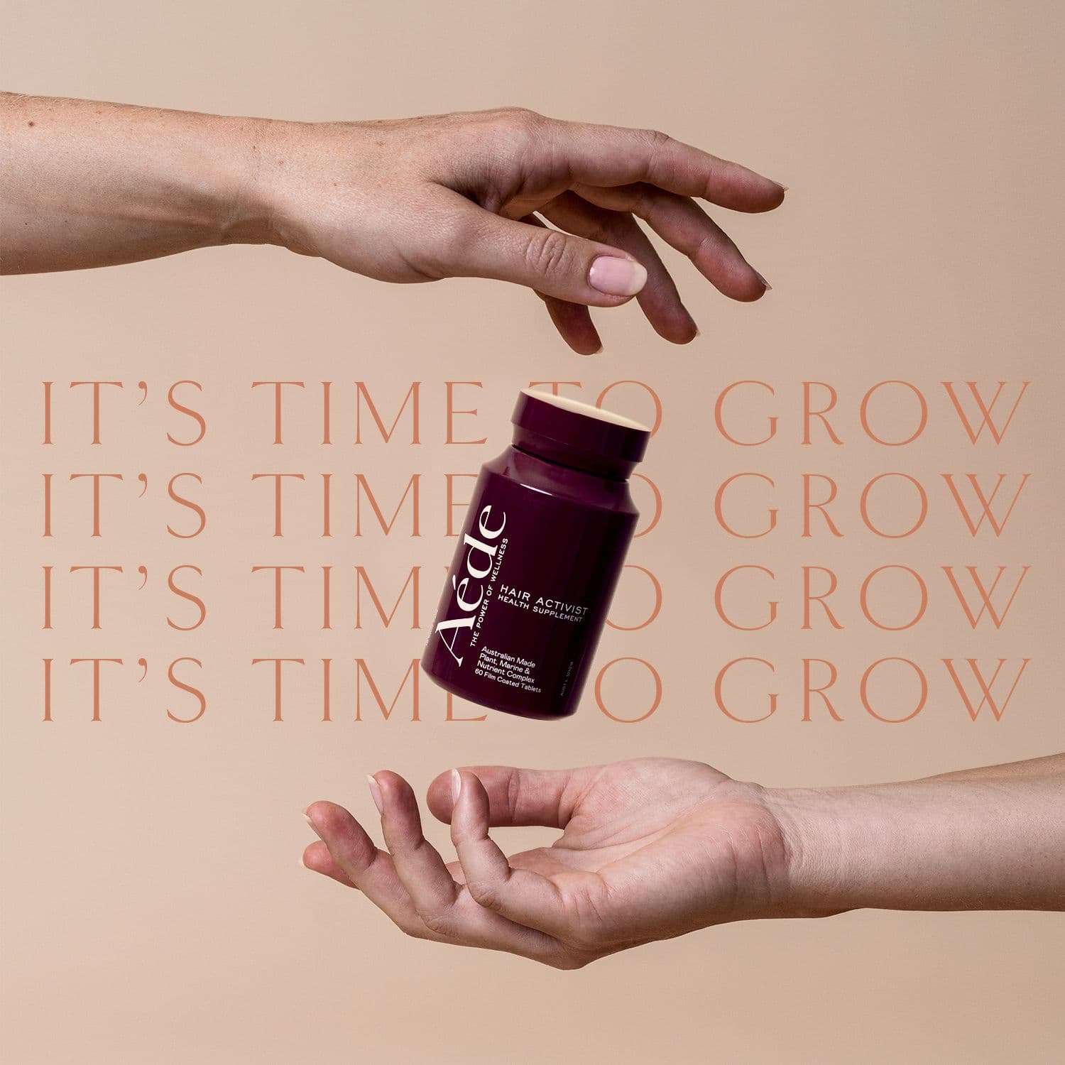 Product photography for hair supplement AÉDE