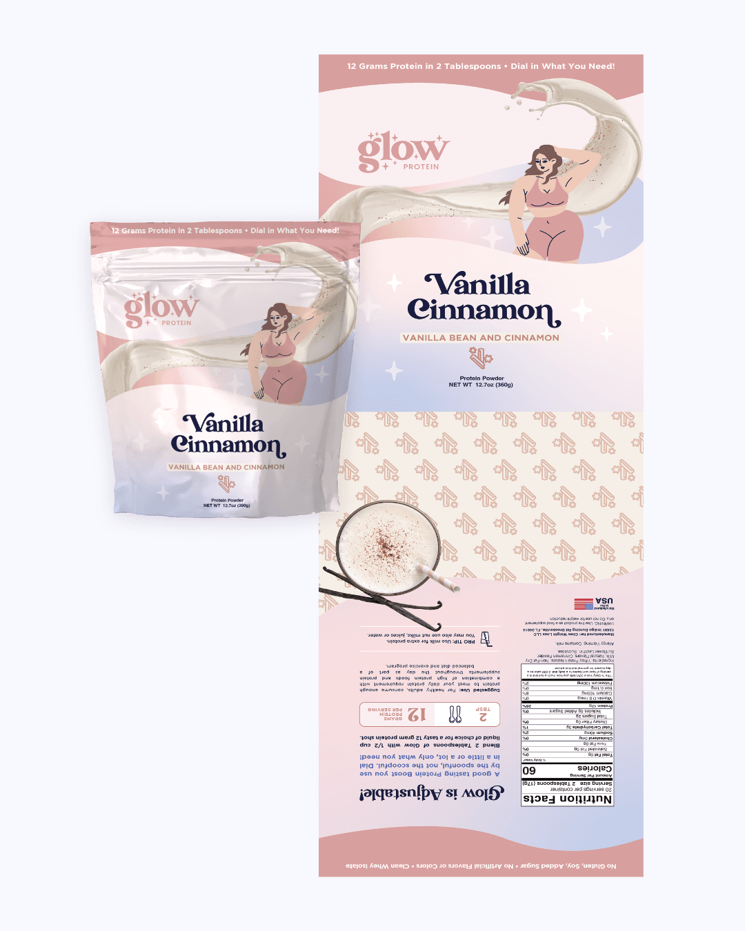 eCommerce brand identity & packaging for US health brand Glow Weight Loss