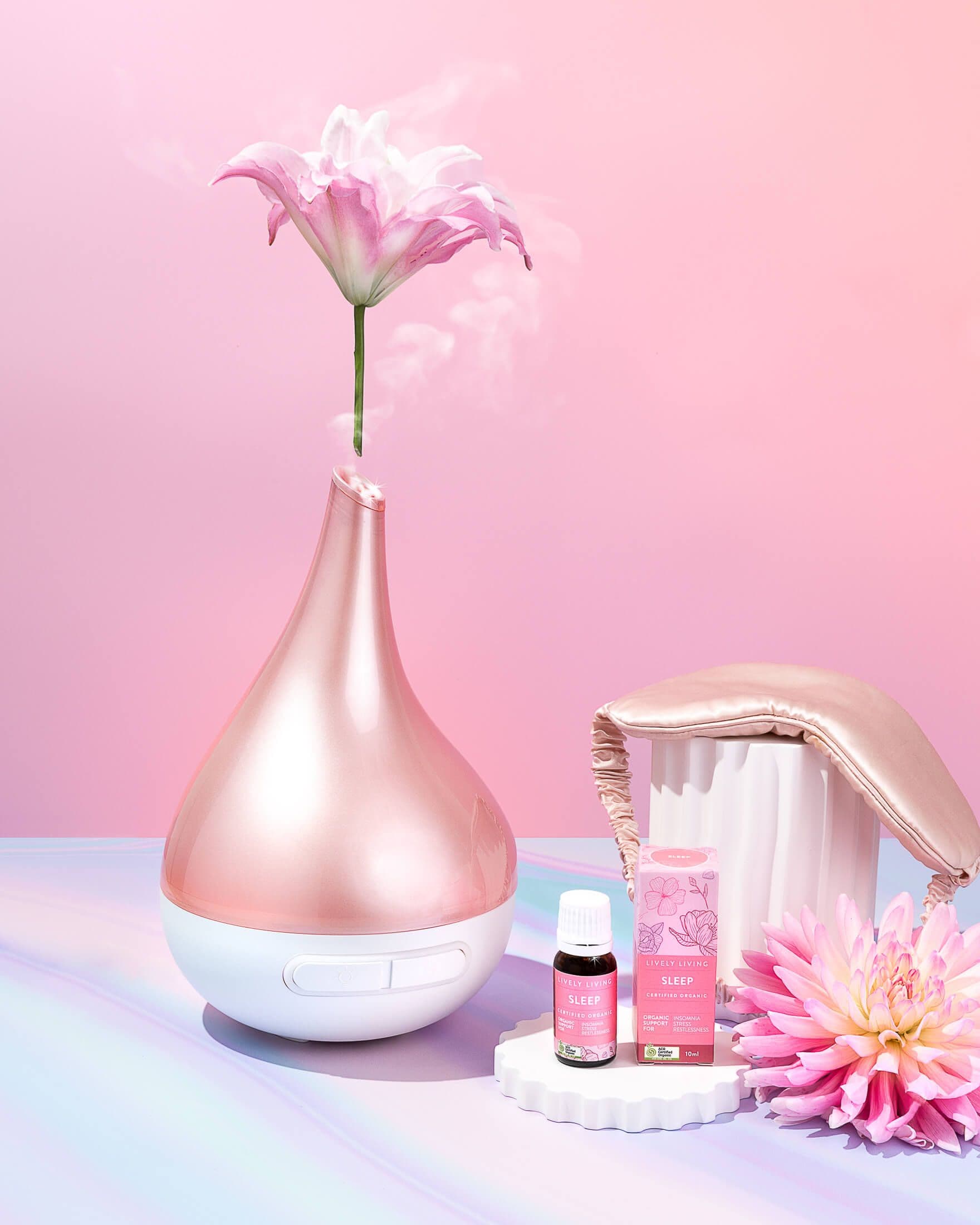 Product photography for essential oil & diffuser brand Lively Living