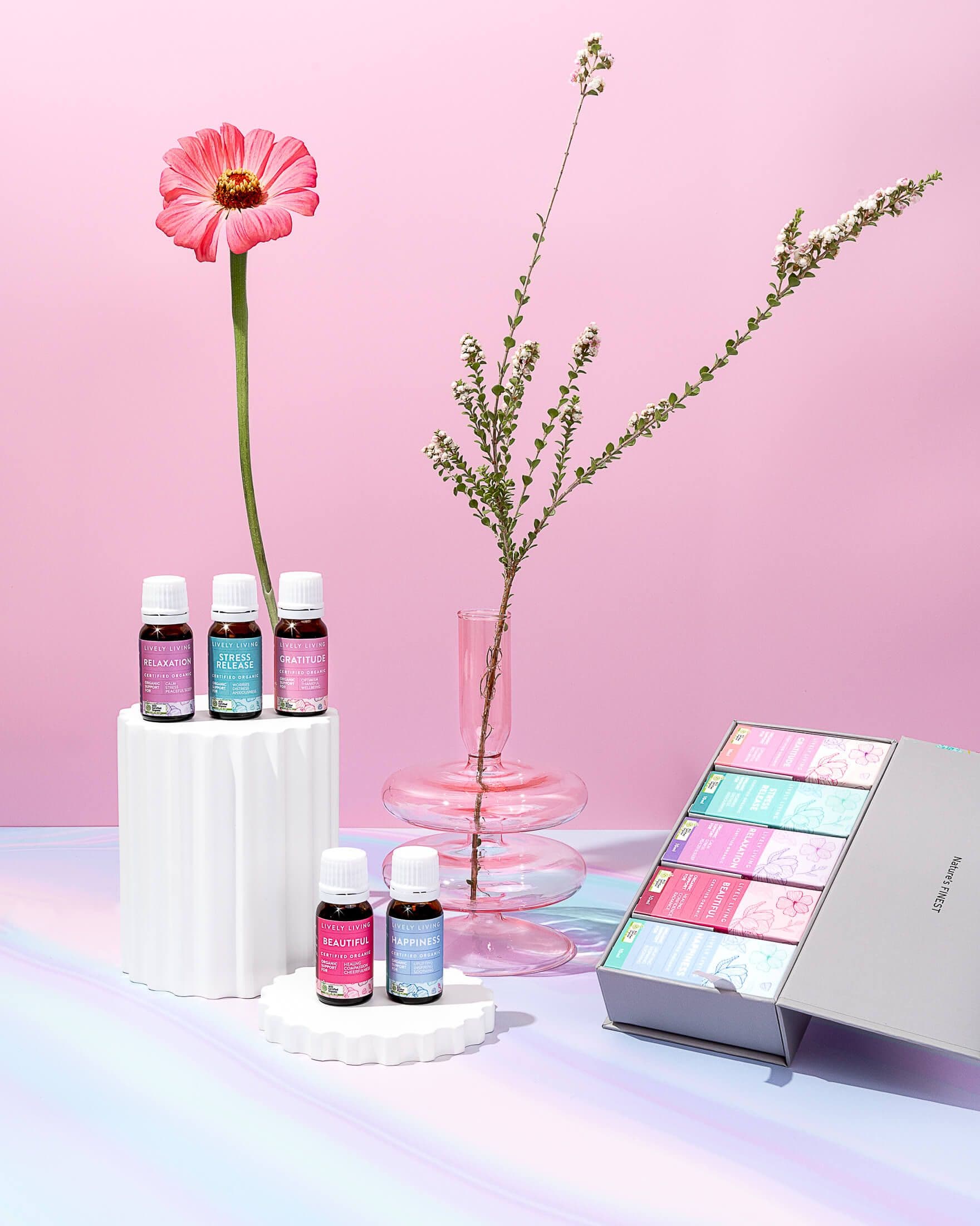Product photography for essential oil & diffuser brand Lively Living