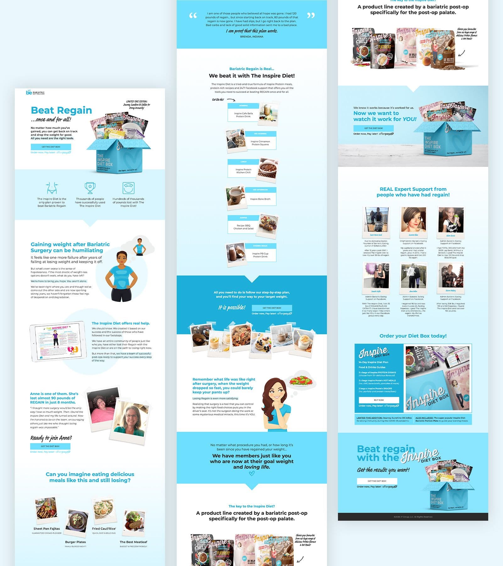 Rebranding & Unbounce landing page for the Inspire Diet
