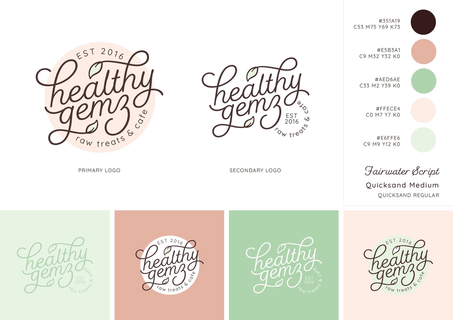Logo design for raw treats & health food cafe