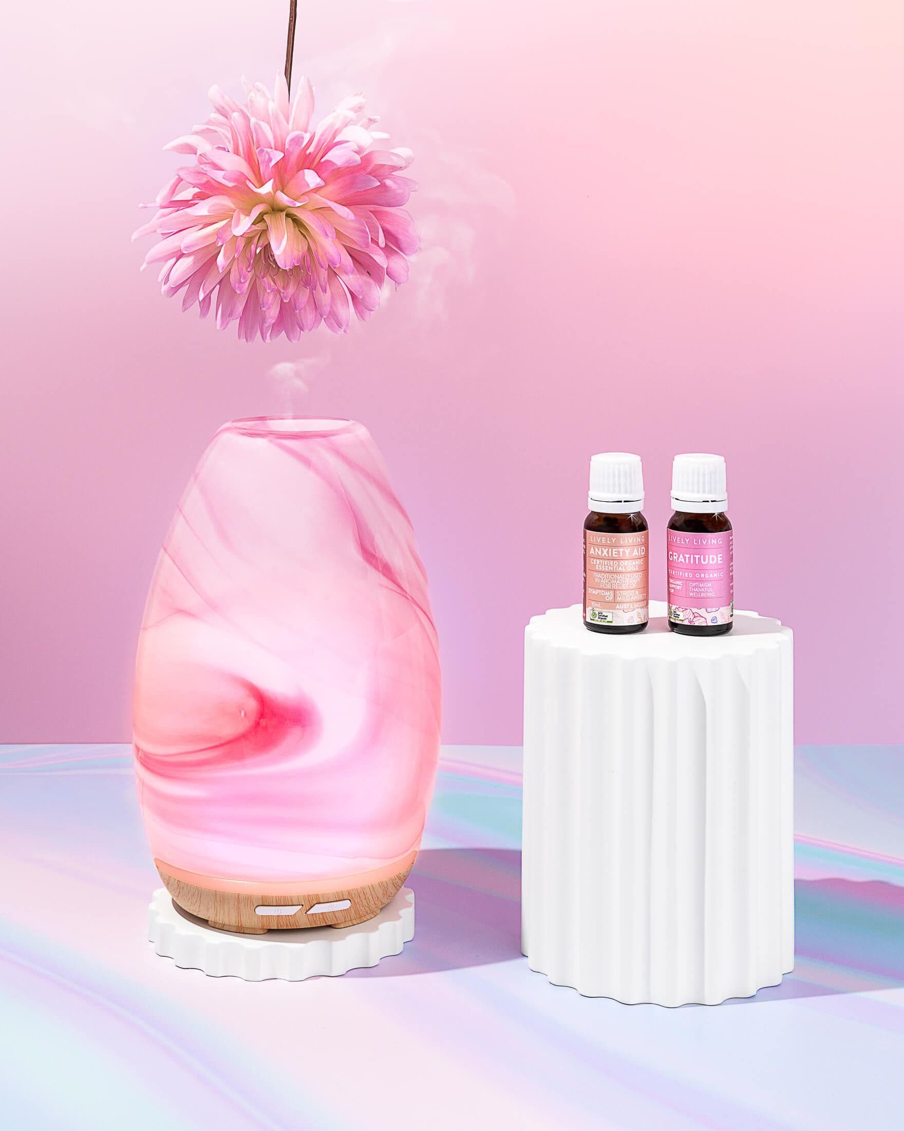 Product photography for essential oil & diffuser brand Lively Living