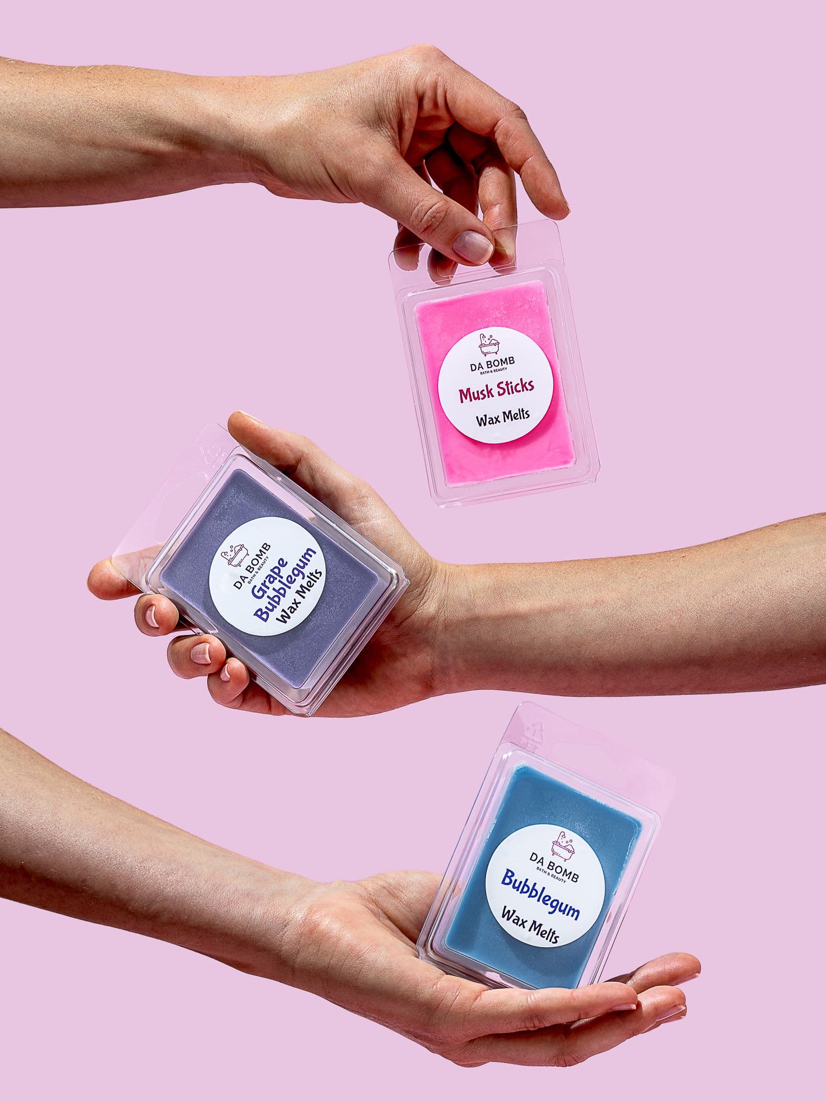 Product photography for bath & beauty brand Da Bomb