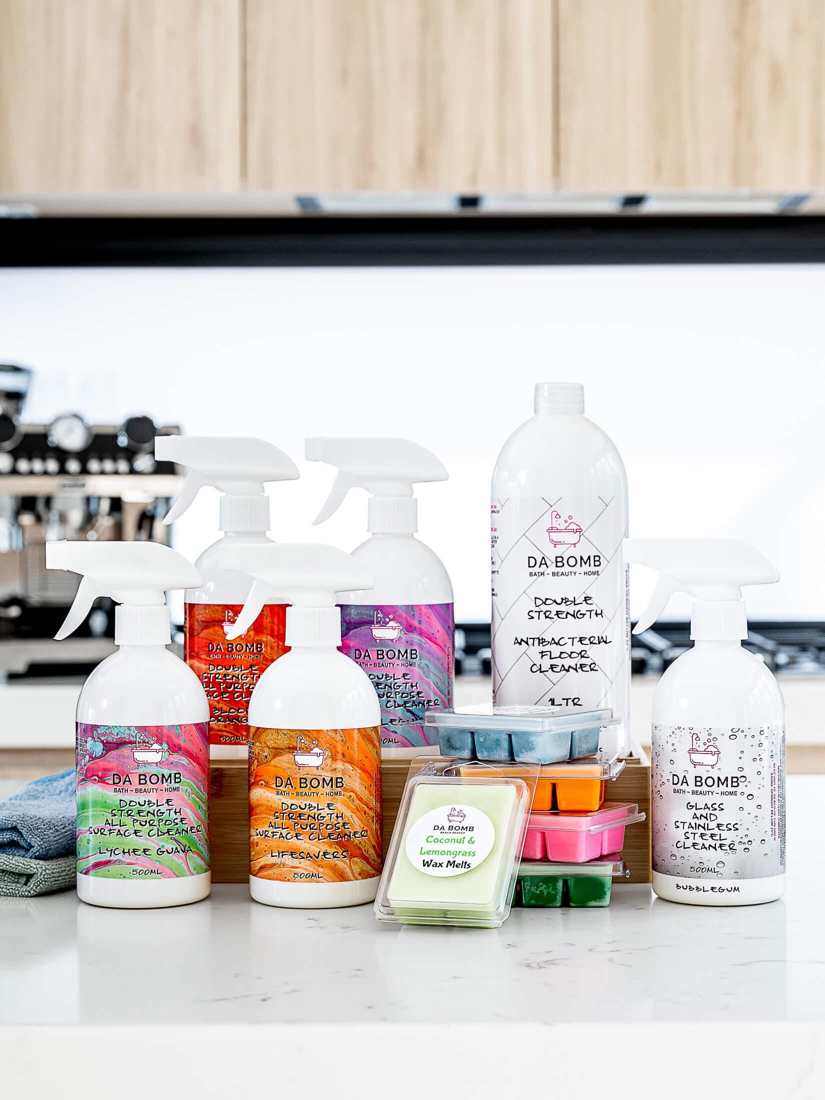 Product photography for bath & beauty brand Da Bomb