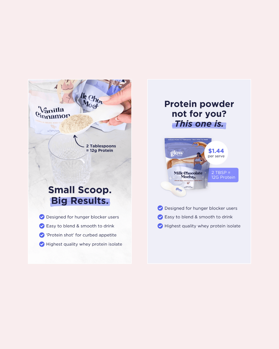 Unbounce landing pages & social content for US health brand Glow Weight Loss