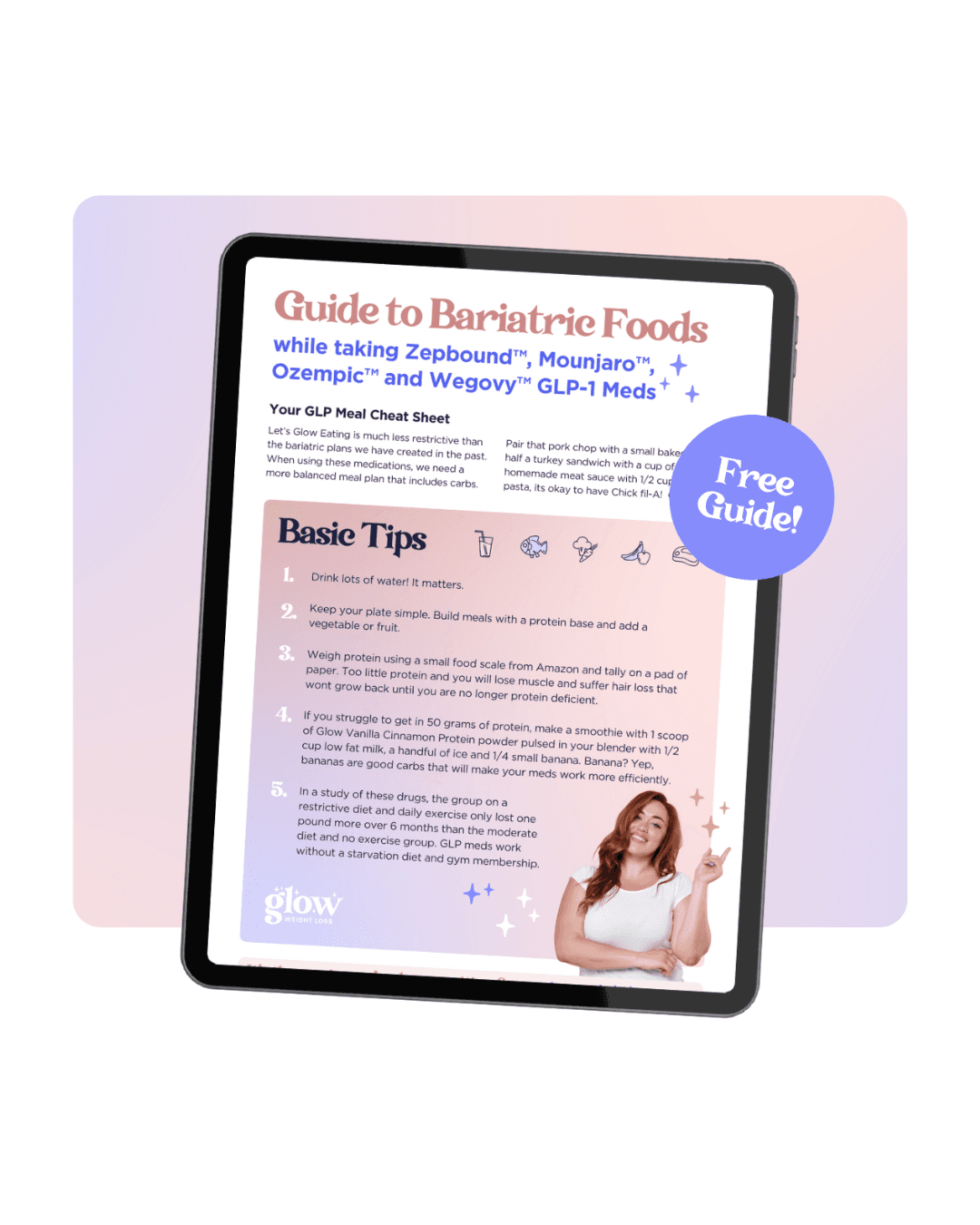 Unbounce landing pages & social content for US health brand Glow Weight Loss