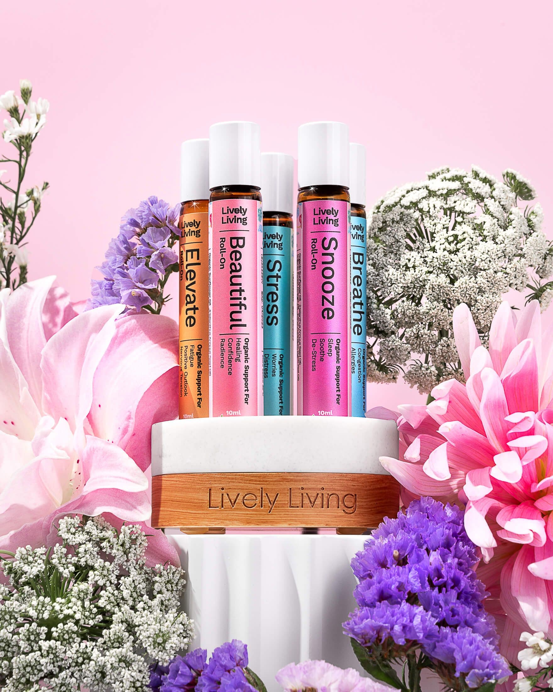 Product photography for essential oil & diffuser brand Lively Living