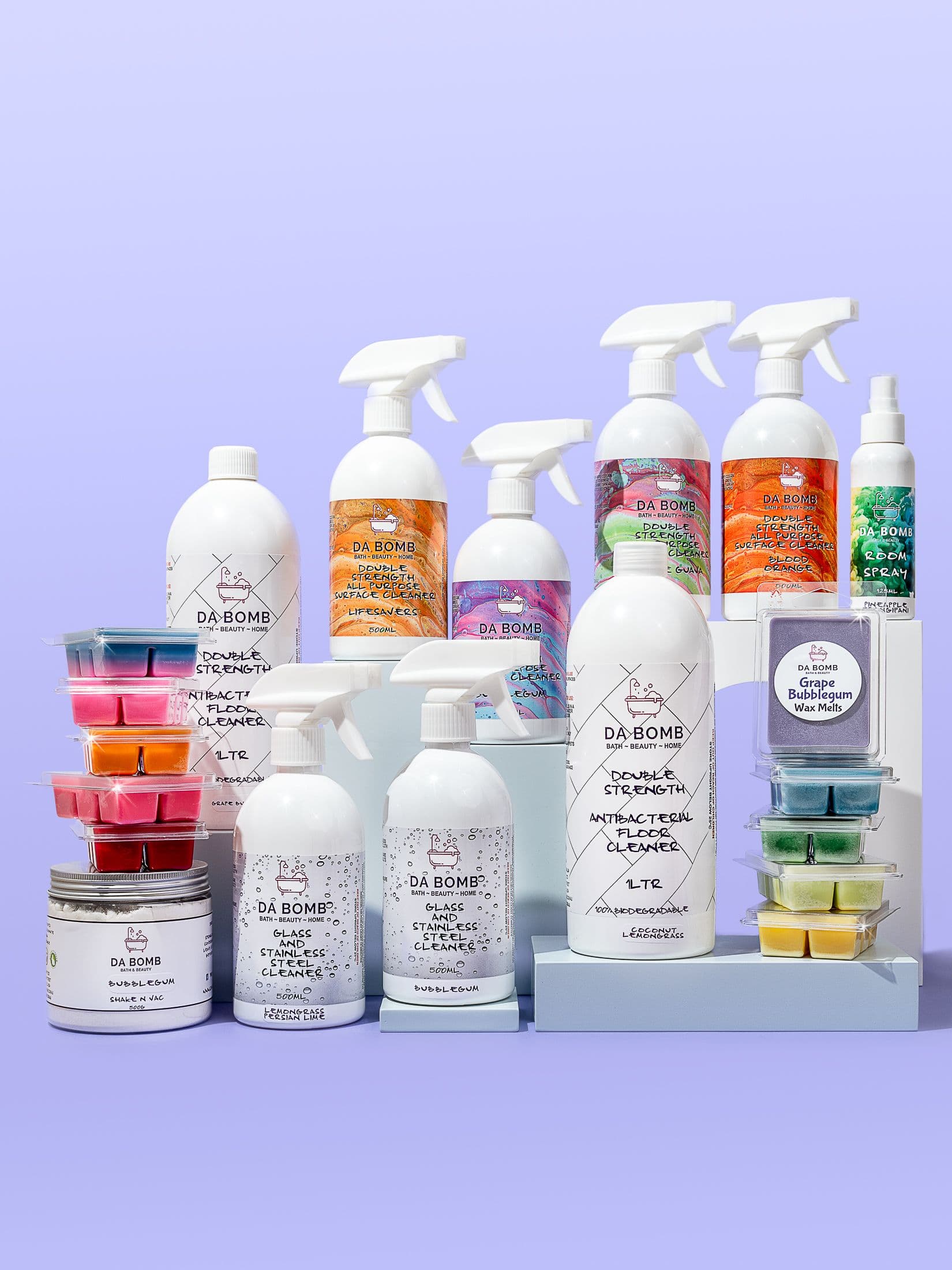 Product photography for bath & beauty brand Da Bomb
