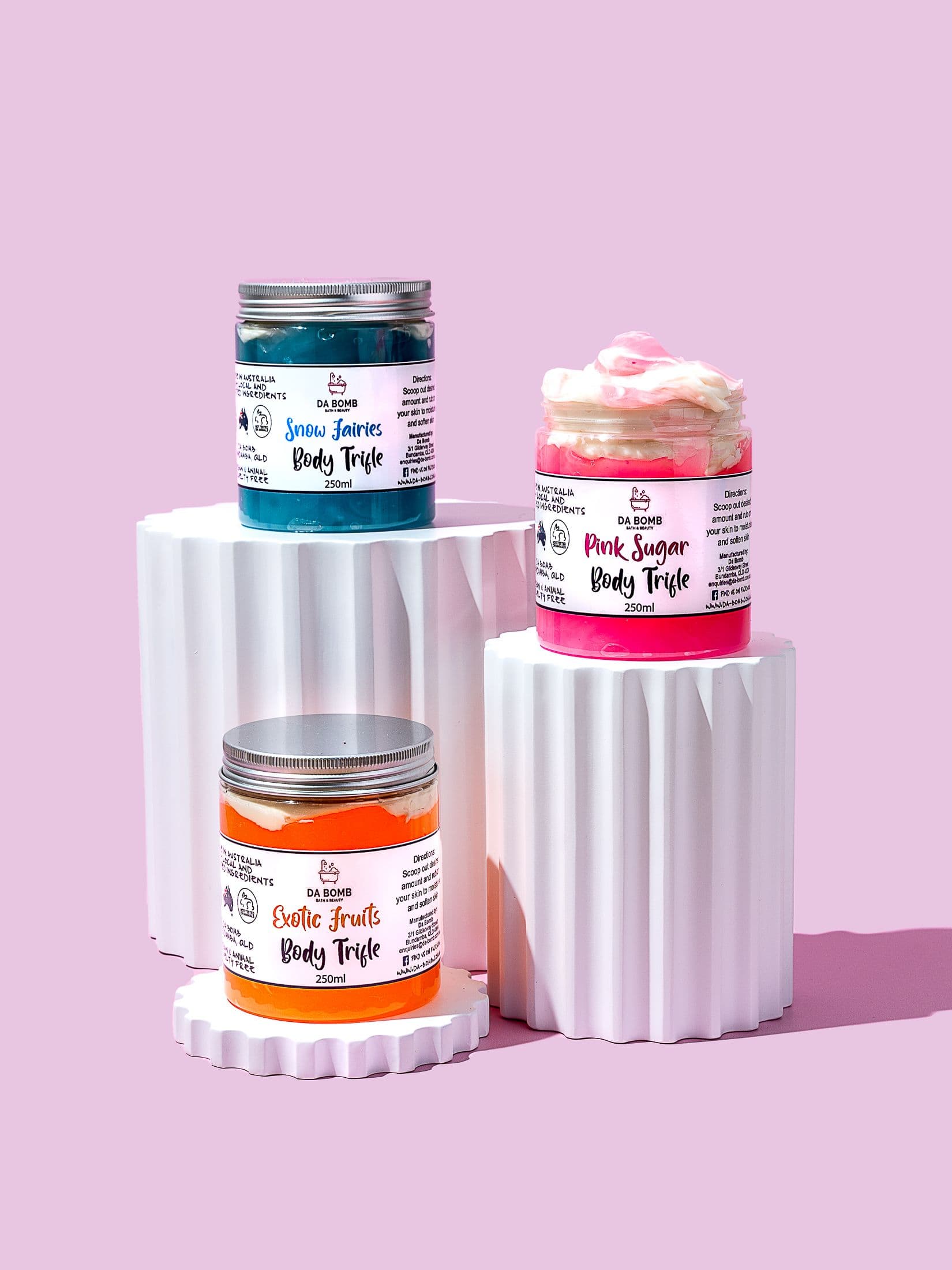 Product photography for bath & beauty brand Da Bomb