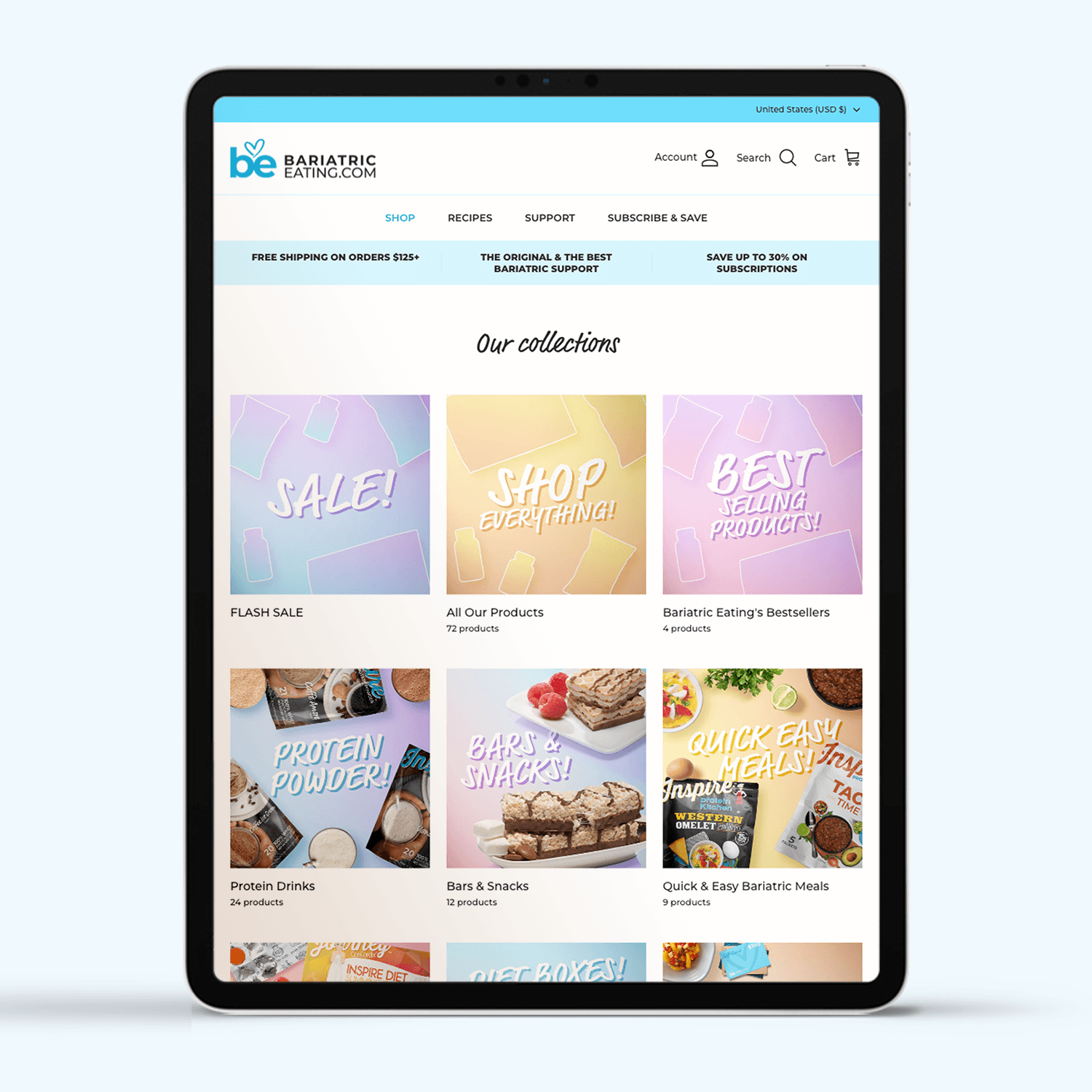 Shopify 2.0 design upgrade for US bariatric eCommerce brand