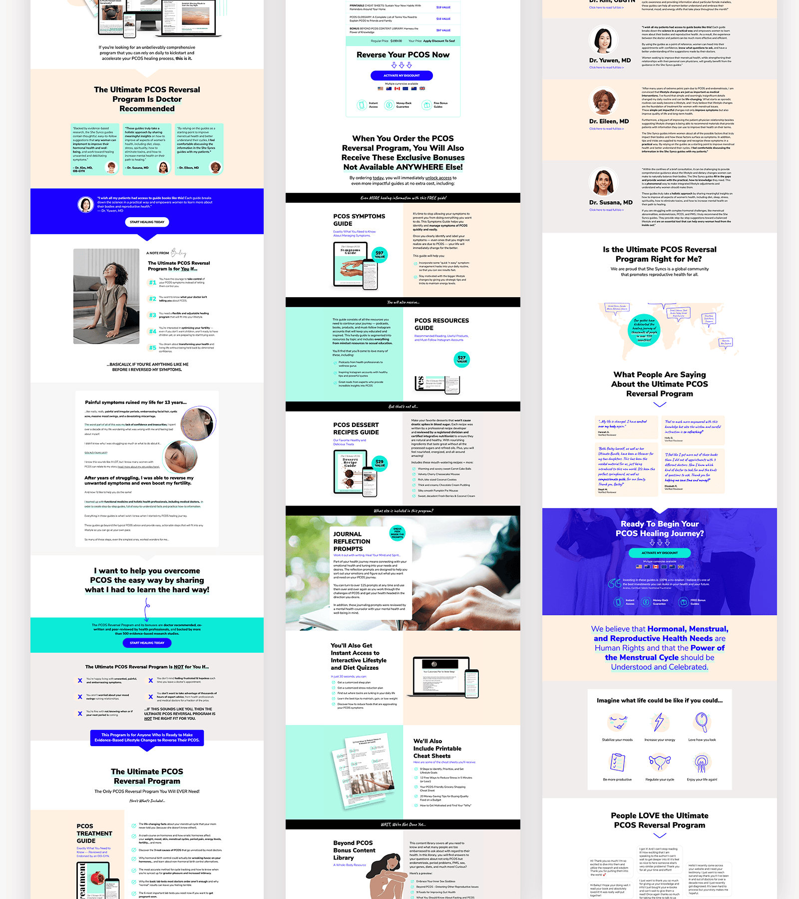 Unbounce landing page design for PCOS eBook
