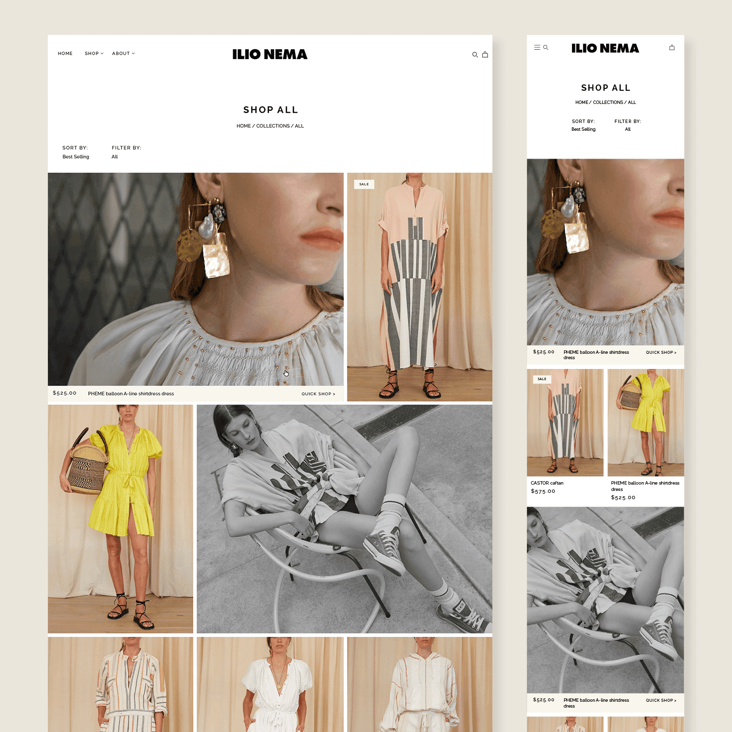 Custom Shopify theme for sustainable fashion brand ILIO NEMA